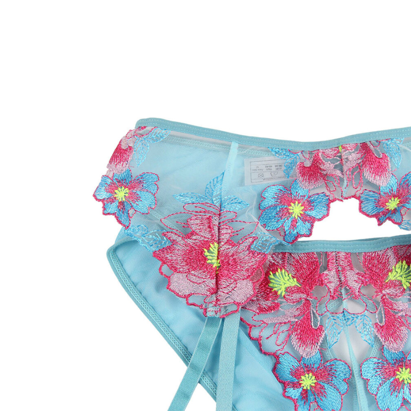 Subblime Sujetador Y Panties Con Liguero Diseño Floral