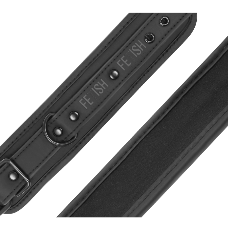 Fetish Submissive Collar y Esposas De Cuero Vegano Con Forro De Neopreno