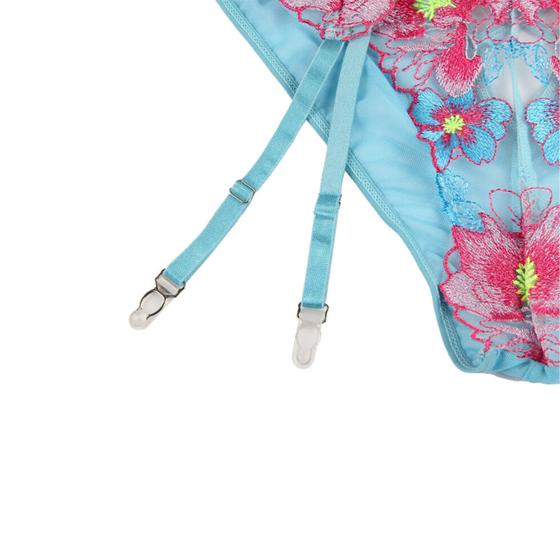 Subblime Sujetador Y Panties Con Liguero Diseño Floral