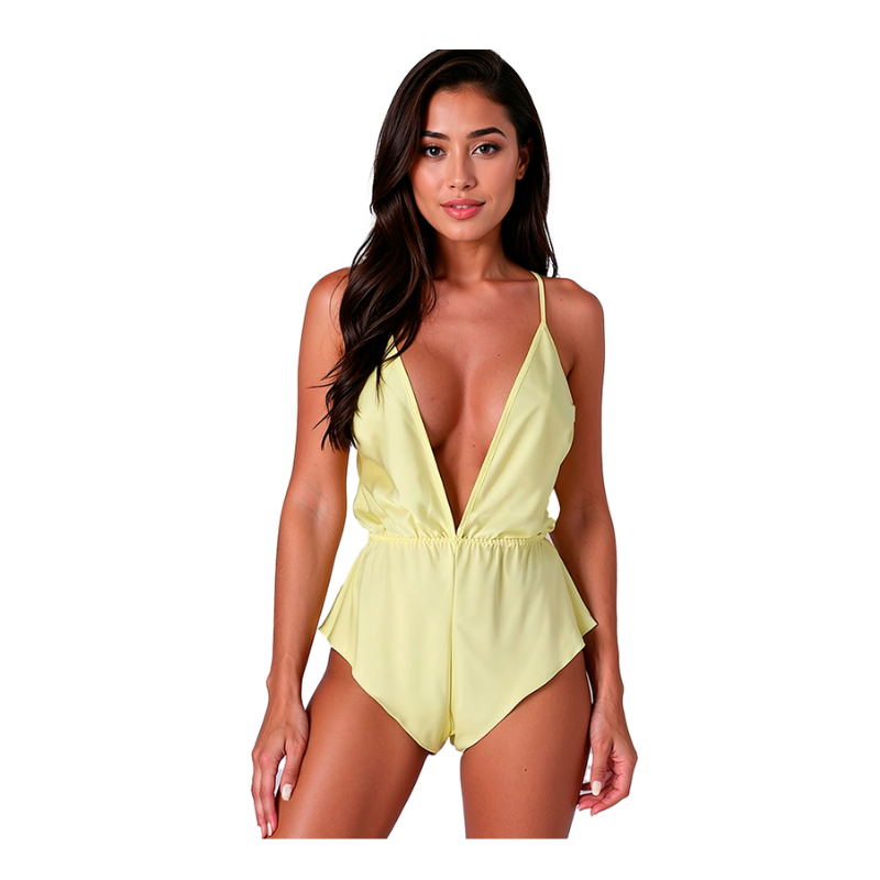 Passion Sensie Body Satinado Con Escote En V