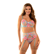 Subblime Sujetador Y Panties Con Liguero Diseño Floral